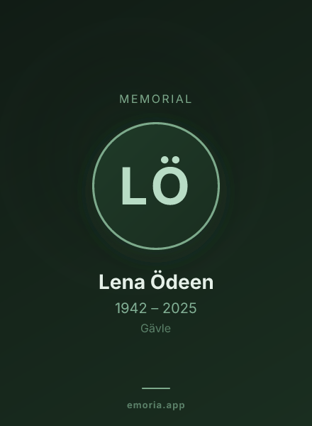 Memorial portrait of Lena Ödeen
