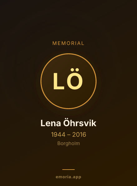 Memorial portrait of Lena Öhrsvik