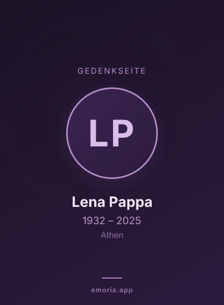 Gedenkportrait von Lena Pappa
