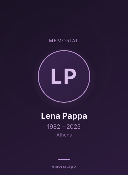 Memorial portrait of Lena Pappa