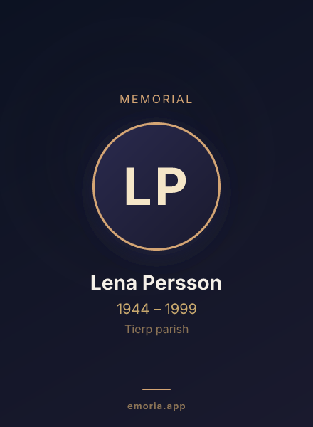 Memorial portrait of Lena Persson