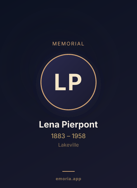 Memorial portrait of Lena Pierpont