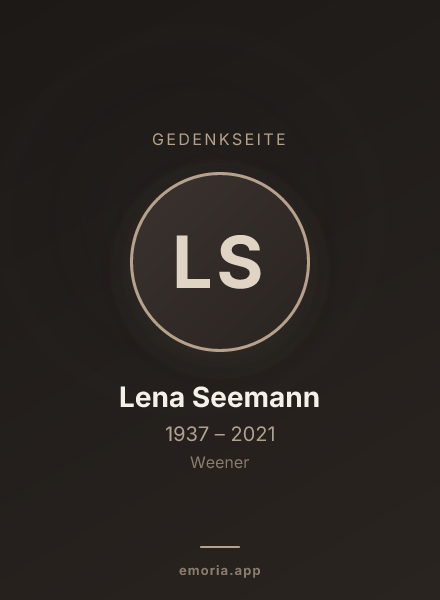 Gedenkportrait von Lena Seemann