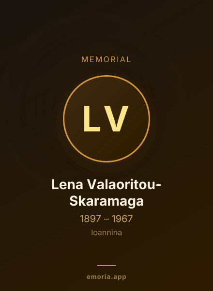 Memorial portrait of Lena Valaoritou-Skaramaga