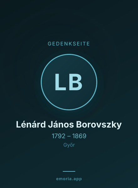 Gedenkportrait von Lénárd János Borovszky