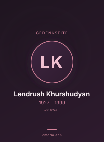 Gedenkportrait von Lendrush Khurshudyan