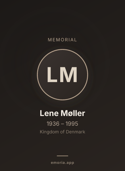 Memorial portrait of Lene Møller