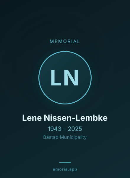 Memorial portrait of Lene Nissen-Lembke