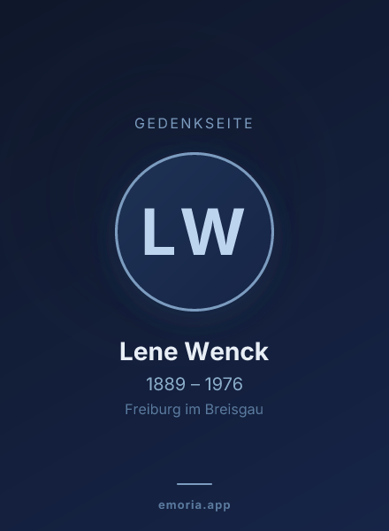 Gedenkportrait von Lene Wenck