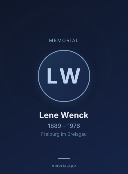 Memorial portrait of Lene Wenck