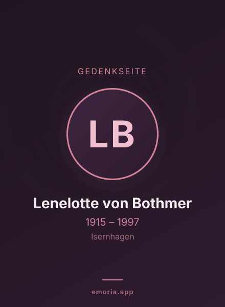 Gedenkportrait von Lenelotte von Bothmer