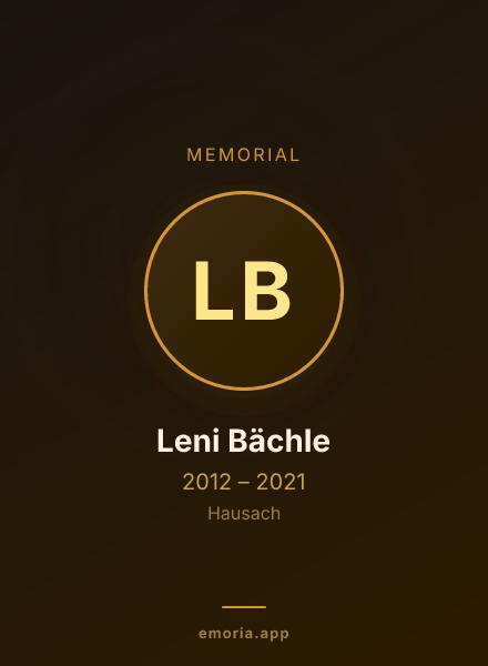 Memorial portrait of Leni Bächle