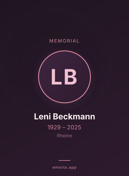 Memorial portrait of Leni Beckmann
