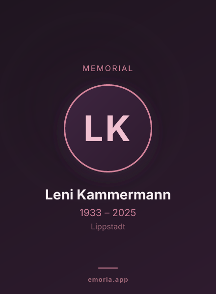 Memorial portrait of Leni Kammermann