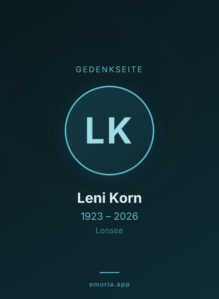 Gedenkportrait von Leni Korn