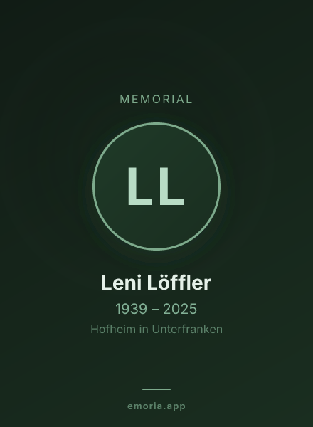 Memorial portrait of Leni Löffler
