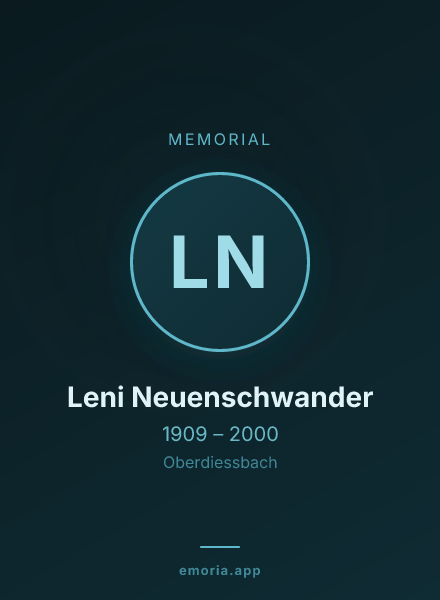 Memorial portrait of Leni Neuenschwander