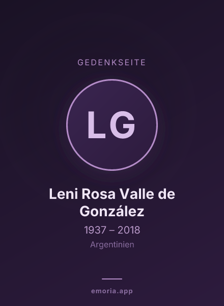 Gedenkportrait von Leni Rosa Valle de González