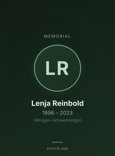 Memorial portrait of Lenja Reinbold