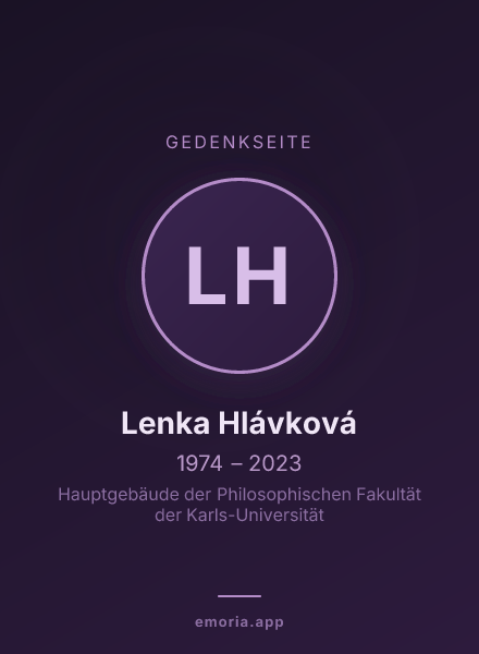 Gedenkportrait von Lenka Hlávková