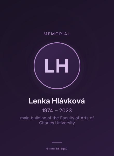 Memorial portrait of Lenka Hlávková