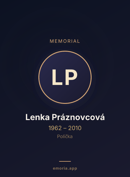 Memorial portrait of Lenka Práznovcová