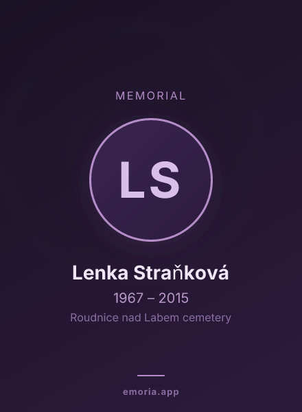 Memorial portrait of Lenka Straňková