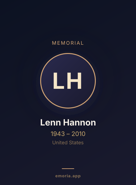 Memorial portrait of Lenn Hannon