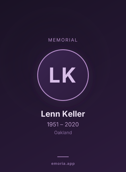 Memorial portrait of Lenn Keller