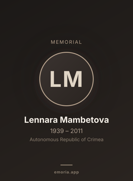 Memorial portrait of Lennara Mambetova