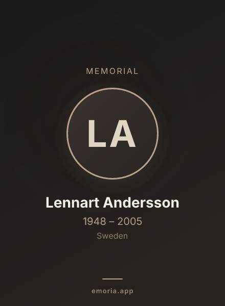 Memorial portrait of Lennart Andersson