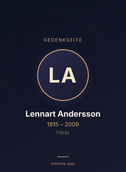Gedenkportrait von Lennart Andersson