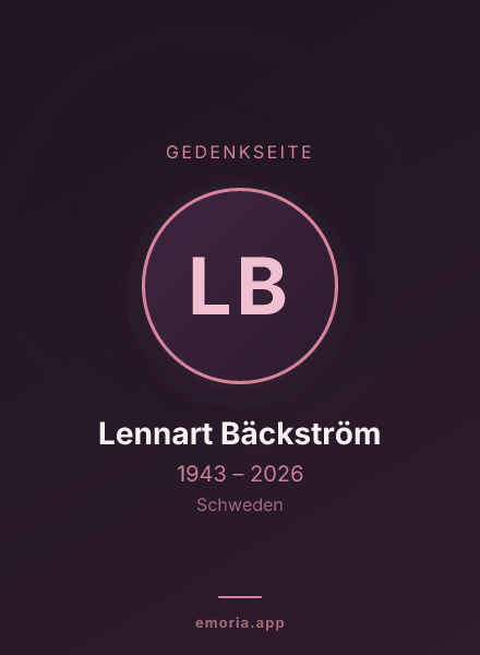Gedenkportrait von Lennart Bäckström