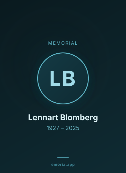Memorial portrait of Lennart Blomberg