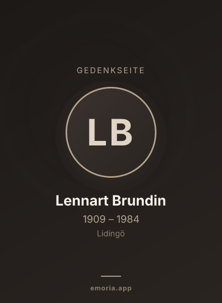 Gedenkportrait von Lennart Brundin
