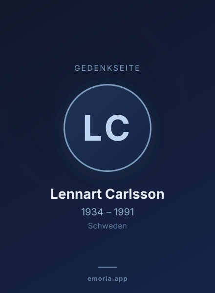 Gedenkportrait von Lennart Carlsson
