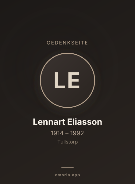 Gedenkportrait von Lennart Eliasson
