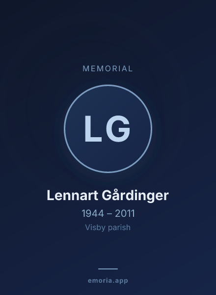 Memorial portrait of Lennart Gårdinger