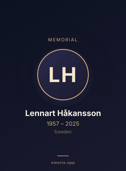 Memorial portrait of Lennart Håkansson