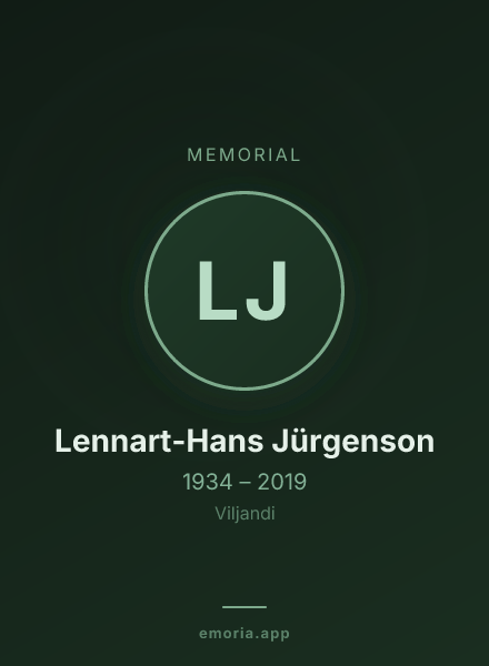 Memorial portrait of Lennart-Hans Jürgenson