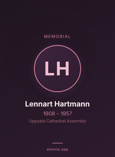 Memorial portrait of Lennart Hartmann