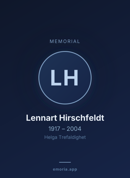 Memorial portrait of Lennart Hirschfeldt