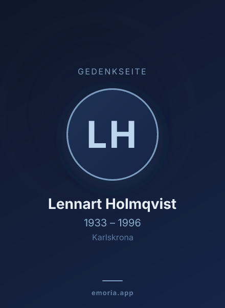 Gedenkportrait von Lennart Holmqvist