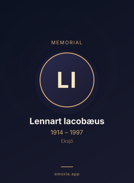 Memorial portrait of Lennart Iacobæus
