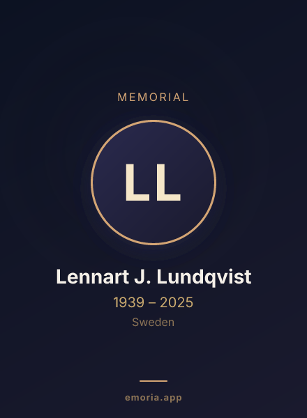 Memorial portrait of Lennart J. Lundqvist