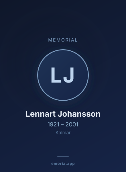Memorial portrait of Lennart Johansson