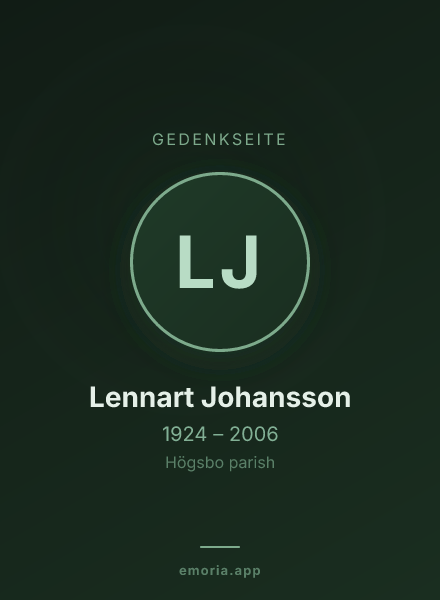 Gedenkportrait von Lennart Johansson