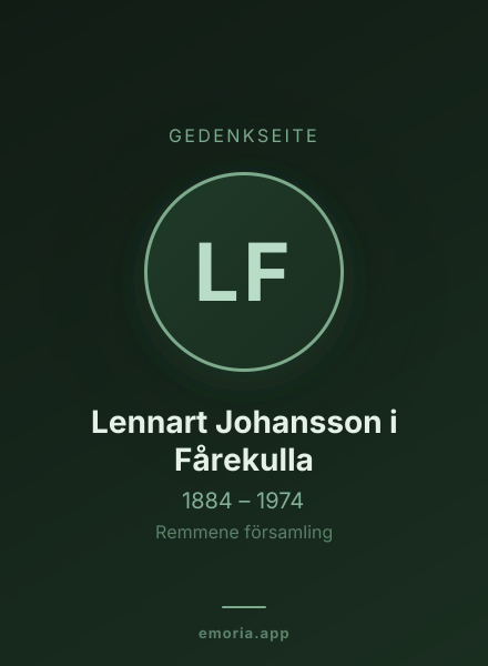 Gedenkportrait von Lennart Johansson i Fårekulla