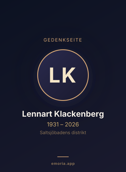 Gedenkportrait von Lennart Klackenberg