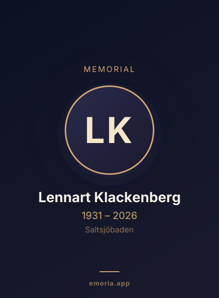 Memorial portrait of Lennart Klackenberg